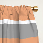 Stripes Abstract, Orange and Grey Window Curtain Gallery Image 2