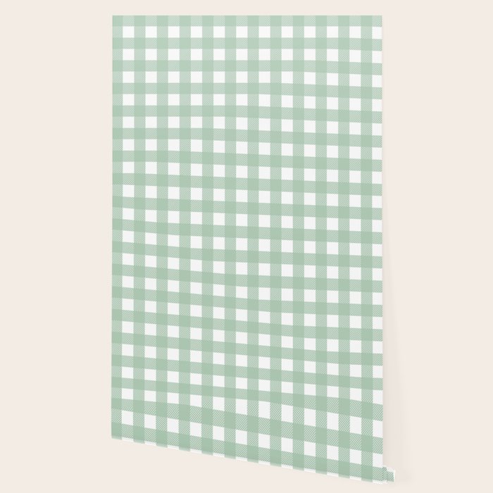 Buffalo Checks in Sage Green and White Wallpaper Gallery Image 2
