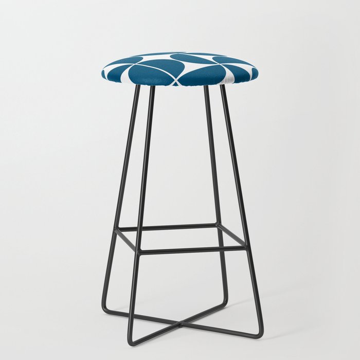 Mid Century Modern Geometric 04 Blue Stool