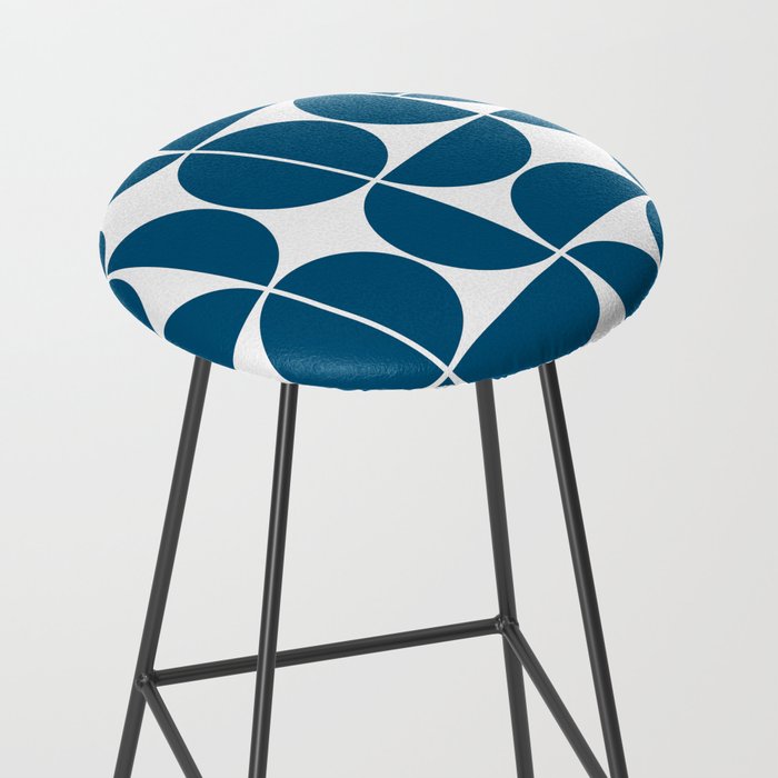Mid Century Modern Geometric 04 Blue Stool Gallery Image 2