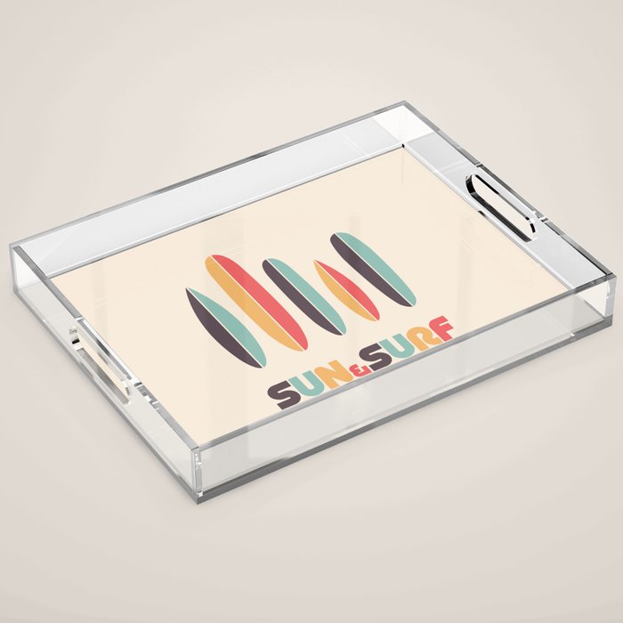 Sun & Surf Surfboards - Retro Rainbow Acrylic Tray Gallery Image 1