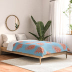 Dancing Pinecones in Light Blue & Red Comforter Gallery Image 2