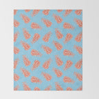 Dancing Pinecones in Light Blue & Red Throw Blanket Gallery Image 2