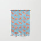 Dancing Pinecones in Light Blue & Red Wall Hanging Gallery Image 1