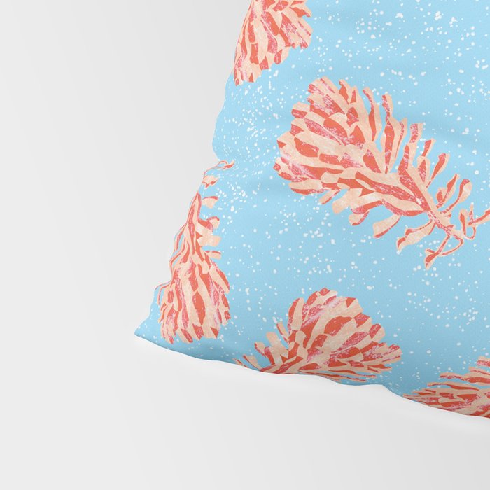 Dancing Pinecones in Light Blue & Red Pillow Sham Gallery Image 4