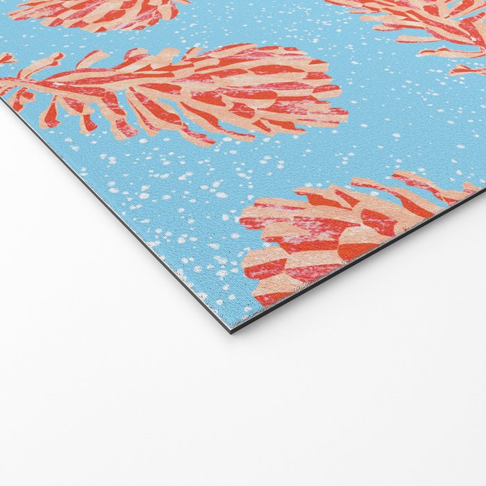 Dancing Pinecones in Light Blue & Red Welcome Mat Gallery Image 2