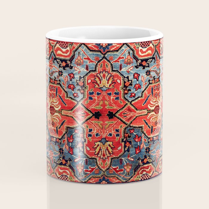 Kashan Poshti Central Persian Rug Print Coffee Mug Gallery Image 4