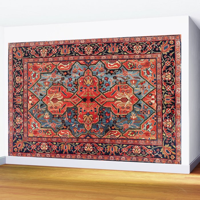 Kashan Poshti Central Persian Rug Print Wall Mural Gallery Image 2