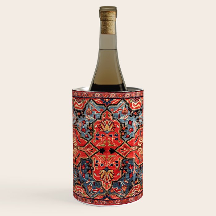 Kashan Poshti Central Persian Rug Print Wine Chiller Gallery Image 1