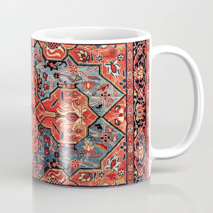 Kashan Poshti Central Persian Rug Print Coffee Mug Gallery Image 1