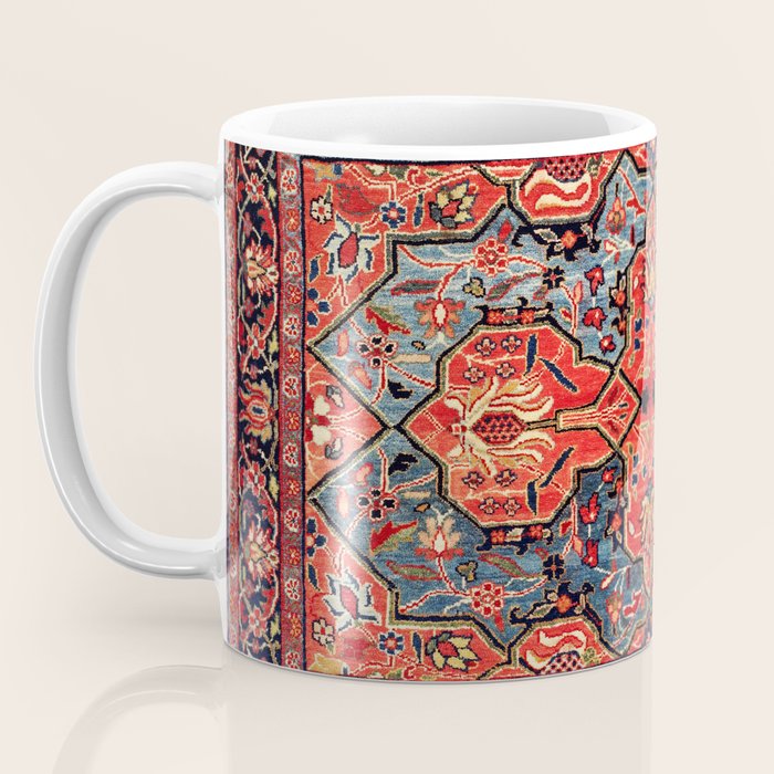 Kashan Poshti Central Persian Rug Print Coffee Mug Gallery Image 3