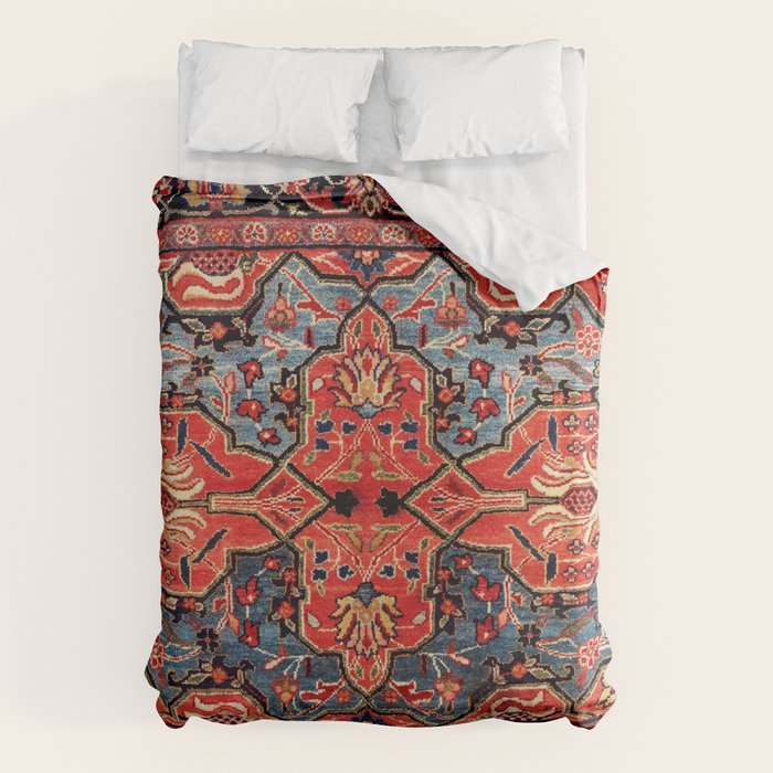 Kashan Poshti Central Persian Rug Print Duvet Cover Gallery Image 1