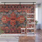 Kashan Poshti Central Persian Rug Print Wall Mural Gallery Image 1