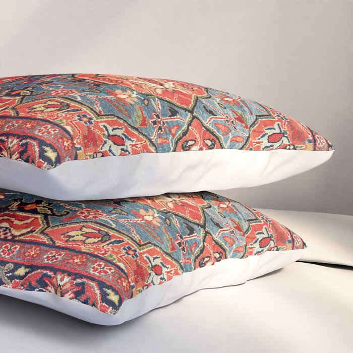 Kashan Poshti Central Persian Rug Print Pillow Sham Gallery Image 3