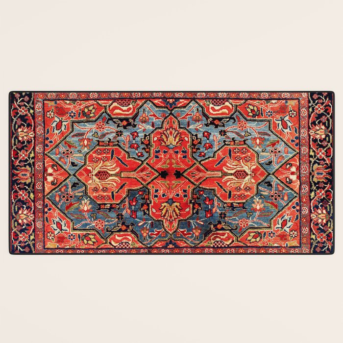 Kashan Poshti Central Persian Rug Print Desk Mat Gallery Image 3