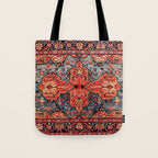 Kashan Poshti Central Persian Rug Print Tote Bag Gallery Image 1