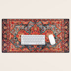 Kashan Poshti Central Persian Rug Print Desk Mat Gallery Image 1