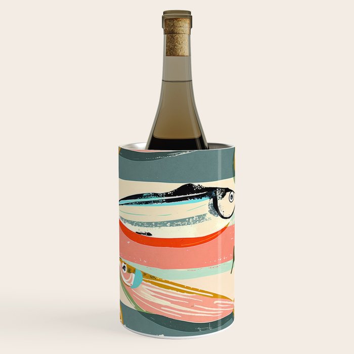 Sardines on Stripes Wine Chiller Gallery Image 1
