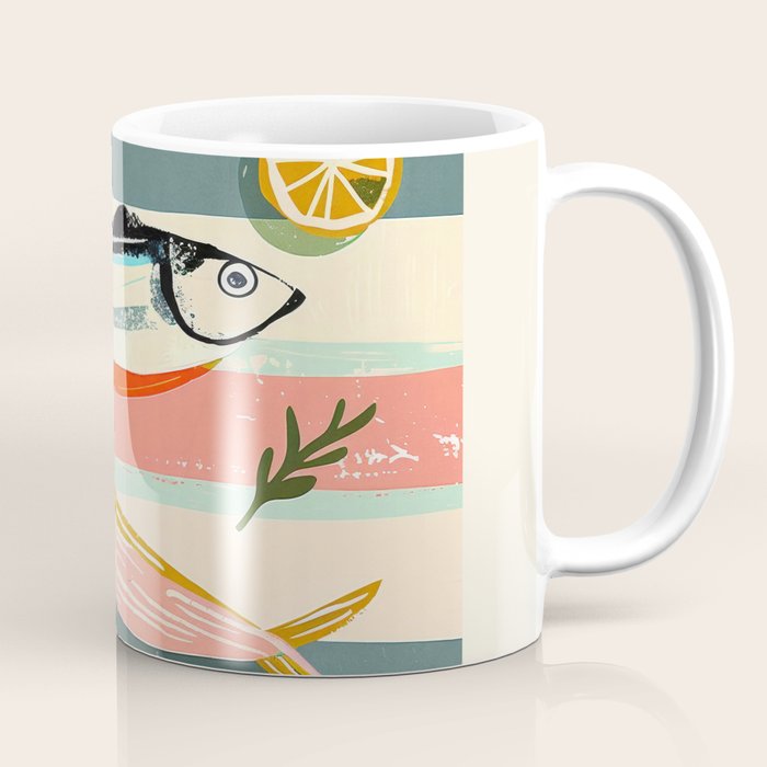 Sardines on Stripes Coffee Mug Gallery Image 1
