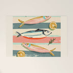 Sardines on Stripes Welcome Mat Gallery Image 1