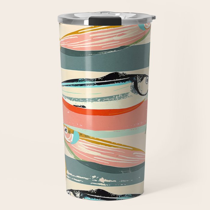Sardines on Stripes Travel Mug Gallery Image 1