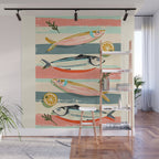 Sardines on Stripes Wall Mural Gallery Image 1