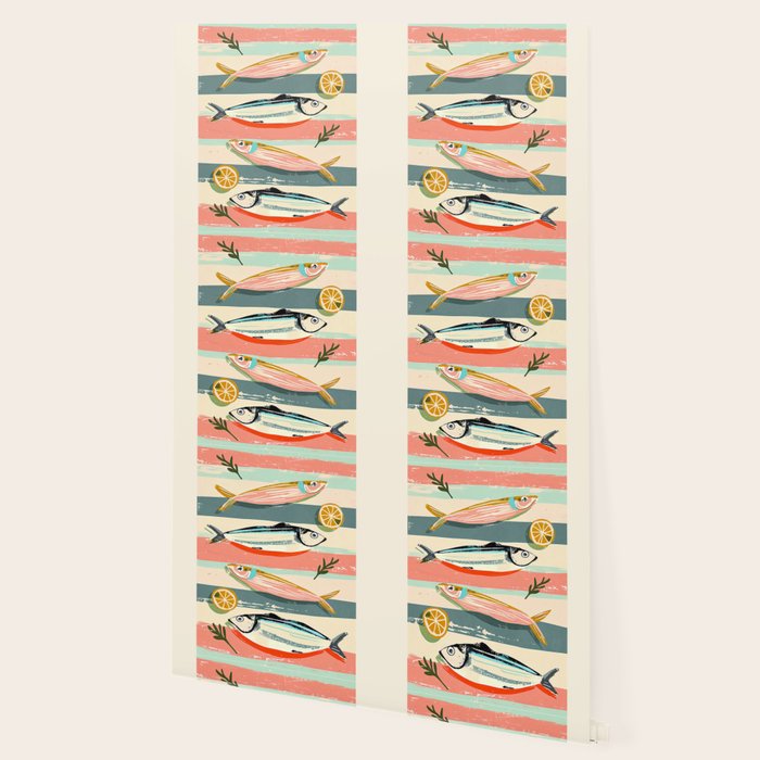 Sardines on Stripes Wallpaper Gallery Image 2