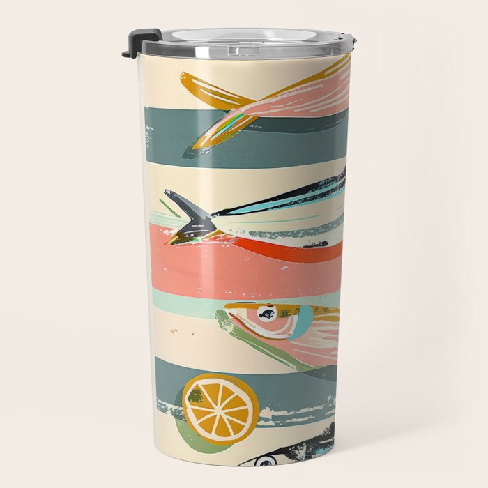 Sardines on Stripes Travel Mug Gallery Image 3