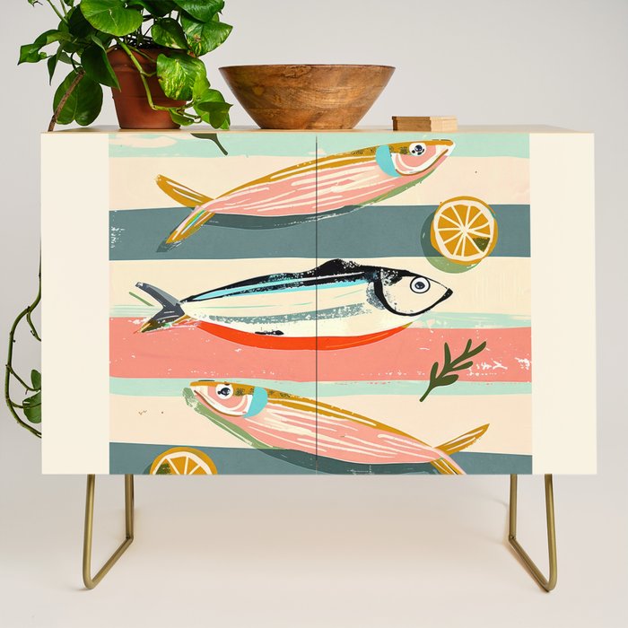 Sardines on Stripes Credenza Gallery Image 1
