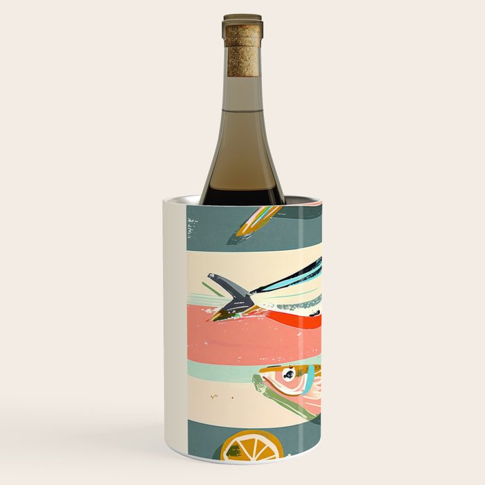 Sardines on Stripes Wine Chiller Gallery Image 2