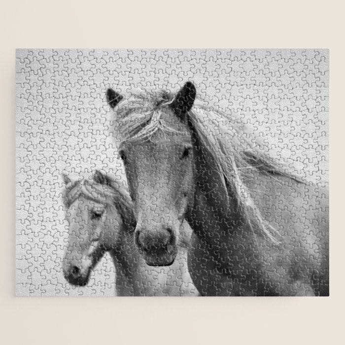 Horses - Black & White Jigsaw Puzzle Gallery Image 1