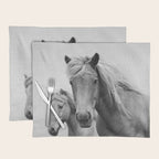 Horses - Black & White Placemat Gallery Image 1
