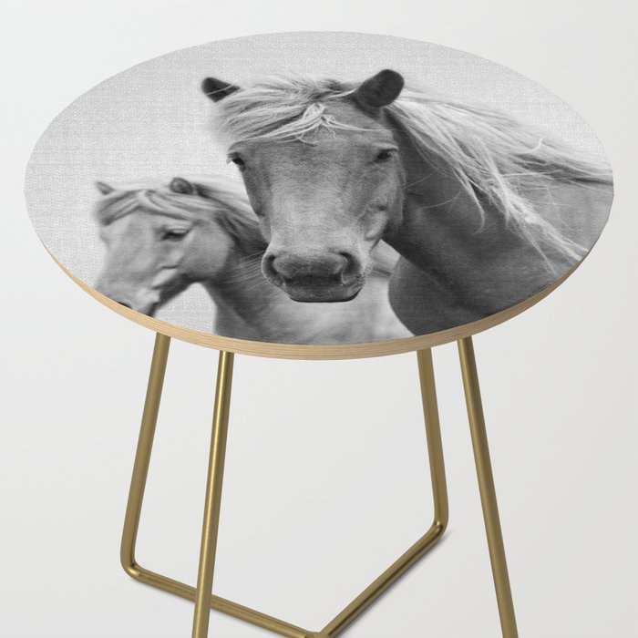 Horses - Black & White Side Table Gallery Image 2