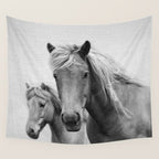 Horses - Black & White Wall Tapestry Gallery Image 4