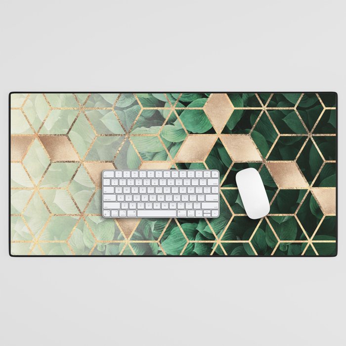 Leaves And Cubes Desk Mat Gallery Image 1