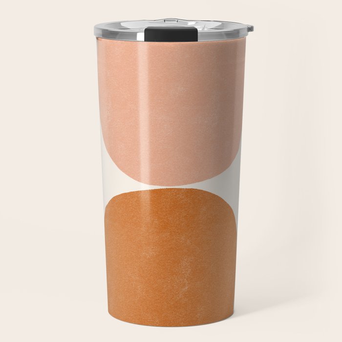Terracotta Mid Century Modern Abstract Travel Mug Gallery Image 1