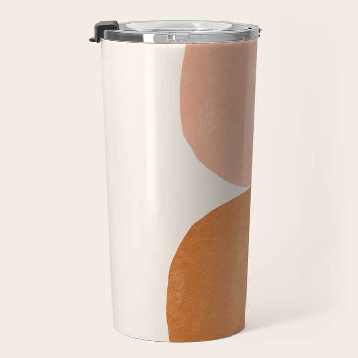 Terracotta Mid Century Modern Abstract Travel Mug Gallery Image 3