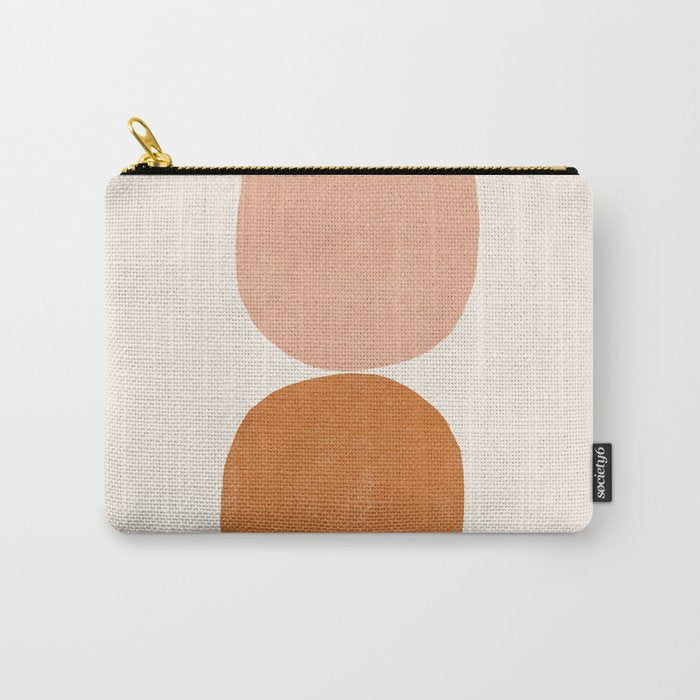 Terracotta Mid Century Modern Abstract Carry All Pouch Gallery Image 1
