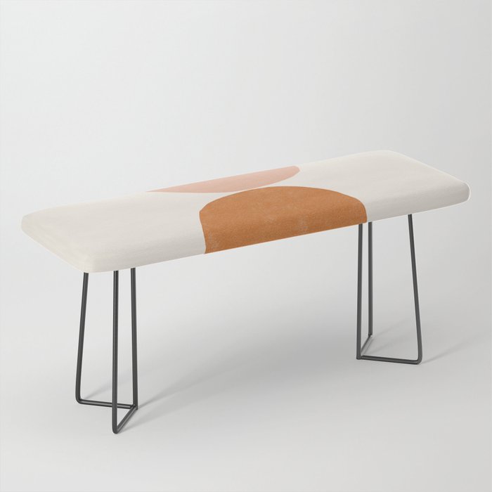 Terracotta Mid Century Modern Abstract Bench Gallery Image 1