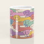 Retro Rainbow Funny Dachshunds Coffee Mug Gallery Image 4