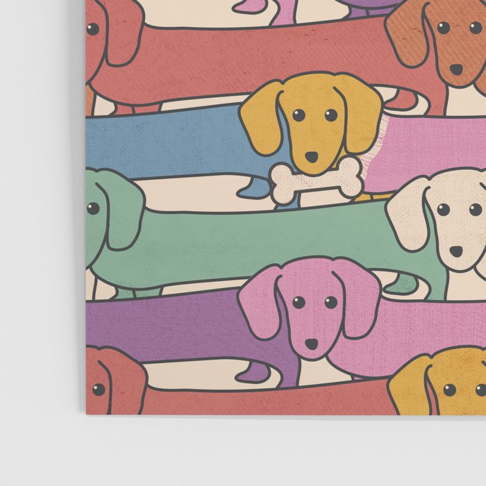 Retro Rainbow Funny Dachshunds Poster Gallery Image 3