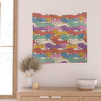Retro Rainbow Funny Dachshunds Wall Tapestry Gallery Image 2