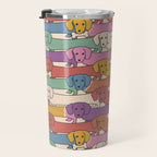 Retro Rainbow Funny Dachshunds Travel Mug Gallery Image 3