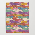 Retro Rainbow Funny Dachshunds Poster Gallery Image 4