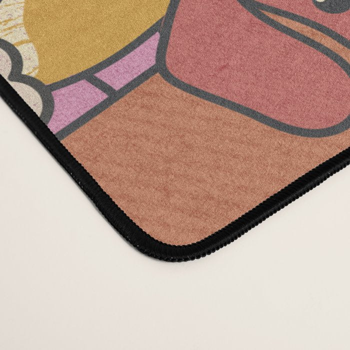 Retro Rainbow Funny Dachshunds Desk Mat Gallery Image 4