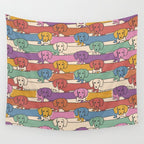 Retro Rainbow Funny Dachshunds Wall Tapestry Gallery Image 4