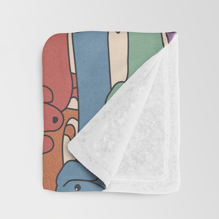 Retro Rainbow Funny Dachshunds Throw Blanket Gallery Image 3