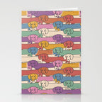 Retro Rainbow Funny Dachshunds Stationery Card Gallery Image 2