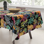 Tropical frogs and plant - black Tablecloth Gallery Image 3