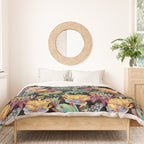 Tropical frogs and plant - black Duvet Cover Gallery Image 3